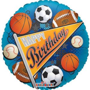 Happy Birthday Sports Pennant Foil Ballloon (18"/46 cm)