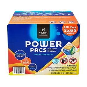 Member's Mark Laundry Detergent Power Pacs, Fresh Clean Scent (65 ct.)