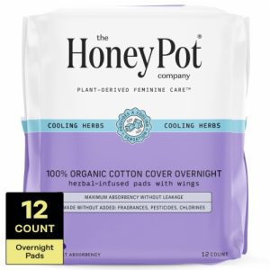 The Honey Pot Organic Overnight Herbal Menstural Pads (12 Pads)