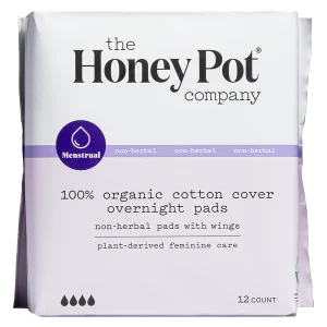 The Honey Pot Overnight Non Herbal Menstural Pads (12 Pads)
