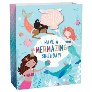 Mermaid Girl Birthday Bag Large w/hang Tag