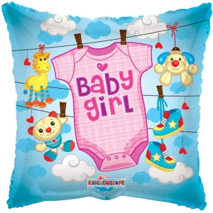 Baby Girl Baby Clothes Foil Balloon (18"/46 cm)