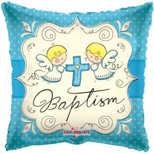 Cute Boy Angel Baptism Foil Balloon (18"/46 cm)