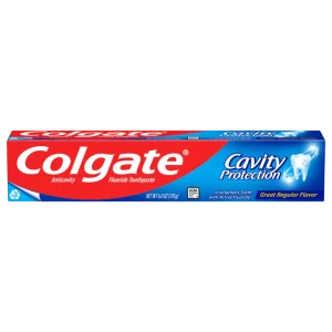 Colgate Cavity Protection Toothpaste with Fluoride, Minty Great Regular Flavor, 6 oz Tube