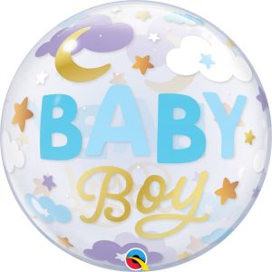 Baby Boy Qualatex Bubbles Balloon (22 In)