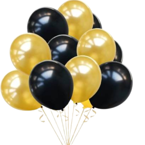 Black and Gold Birthday Balloons (15 Pcs)
