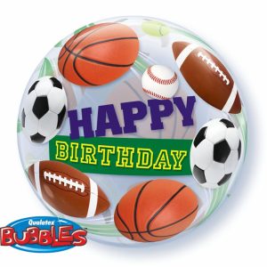 Happy Birthday Sports Balls Qualatex Bubbles (22 In)