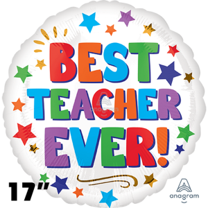 The Best Teacher Ever Foil Ballon (17 in / 43 cm)