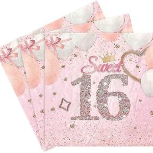 Sweet Sixteen Blush Napkins (16 - 2 PLY)
