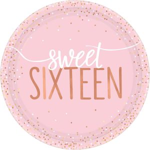Sweet 16 Blush Small Paper Plates (8 Pcs)