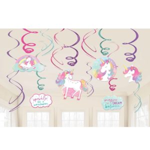 Enchanted Unicorn Swirls Decoration (12 Pcs)