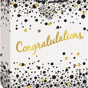 Speckled Black and Gold Congradulations Gift Bag