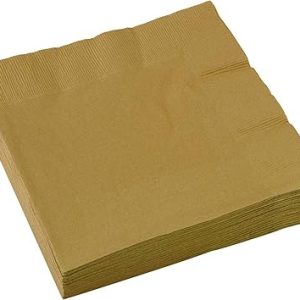 Amscan Gold Patterned Luncheon Napkins (16 - 2 PLY)