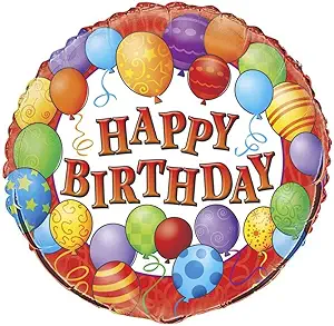 Happy Birthday Balloons Plate (18 - 9 inches)