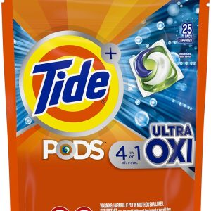 Tide PODS + Ultra Oxi Liquid Detergent Pods 4 in 1 (27 oz) (26 pacs)