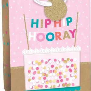 Hip Hip Hooray Cake Medium Bag w/hang Tag