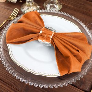 Orange Seamless Cloth Dinner Napkins, Wrinkle Resistant Linen ( 5 Pcs)