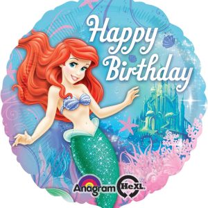 Happy Birthday Little Mermaid Foil Balloon (18"/46 cm)