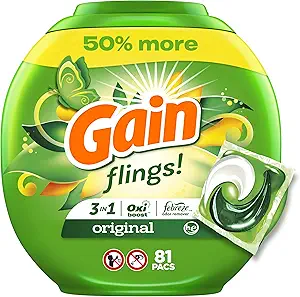 Gain Flings! Liquid Laundry Detergent Pacs, Original Scent (3 in 1) (38 ct.)