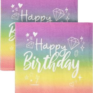 Happy Birthday Sparkle Luncheon Napkin (16- 2 PLY)