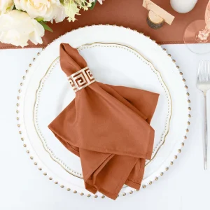 Terracotta Seamless Cloth Dinner Napkins, Wrinkle Resistant Linen