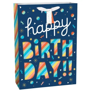 Happy Birthday Cut Out Extra Large Bag w/hang Tag