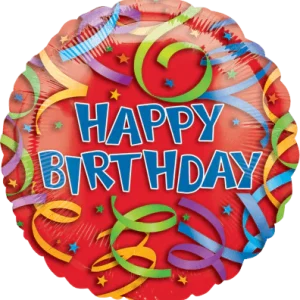 Happy Birthday Streamers Foil Ballon (18"/46cm)