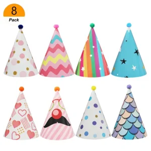Party Balloons Cone Hate (8 Pcs)