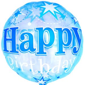 Happy Birthday Blue Foil Balloon (18"/46 cm)