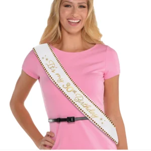 Golden Age Birthday 30th Fabric Sash