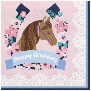 Birthday Saddle Up Horse Luncheon Napkins (16 Pcs)