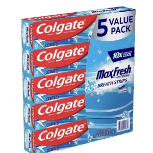 Colgate MaxFresh with Whitening Breath Strips Cool Mint (7.3 oz)