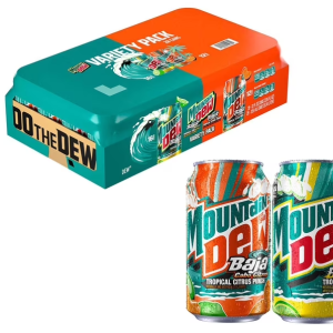 Mountain Dew Baja Blast and Cabo Citrus Variety pack, 12 fl. oz., 28 pk.