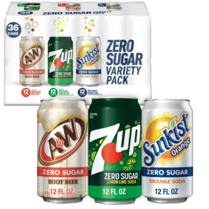 7UP Sunkist and A&W Zero Sugar Soda Variety Pack 12 fl. oz., 36 pk.